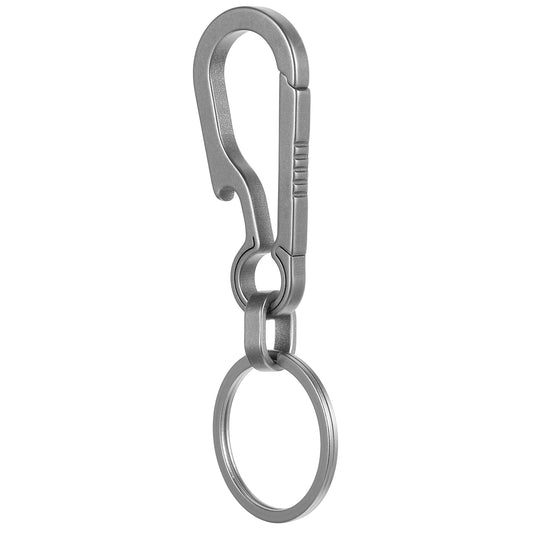 Titanium Carabiner Keychain Clip Bottle Opener Keychain, Quick Release Keychain Heavy Duty Key Carabiner for Men and Women Hiking Camping.