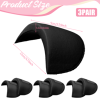3 Pairs Shoulder Pads, 1.5cm Thickness Foam Shoulder Pads Clothes Breathable Anti-Slip Detachable Set-in Shoulder Enhancer for Women Men Blazer Suit Coat Jacket Clothes Sewing Accessories (Black)