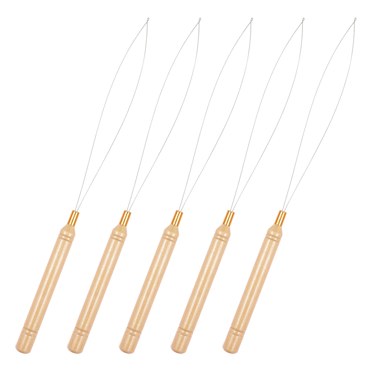 5 PCS Hair Extension Loop Tool, Extension Bead Loop Tool, Bead Threader for Hair & Feather Extensions