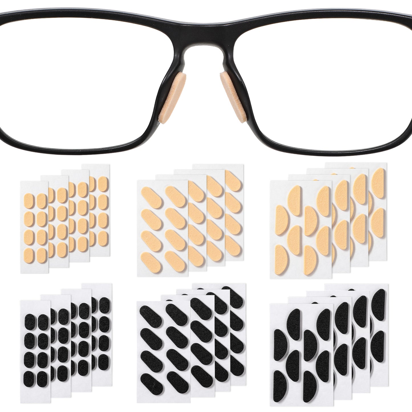 96 Pairs EVA Foam Nose Pads for Glasses, Non Slip Glasses Nose Pad Replacement, Ultra Soft Lightweight Cushions for Eyeglasses Sunglasses