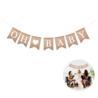 ZEYIYER Baby Shower Banner, Baby Burlap Banner Welcome Baby Signs, Baby Shower Bunting Rope 2 m/ 78 Inch Pre-Strung Baby Shower Banner for Boy, Girl Baby Shower Decoration