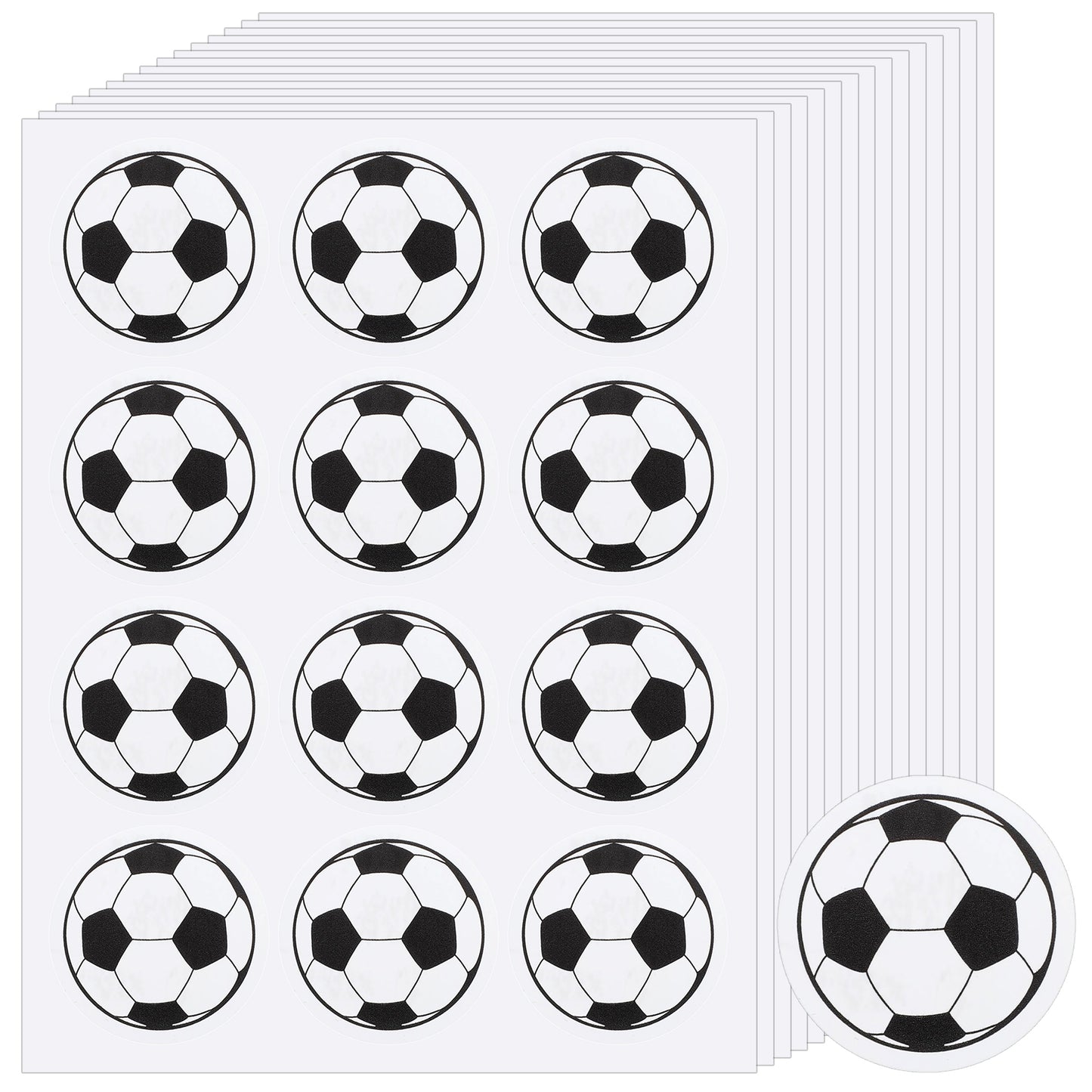 Grevosea 180 Pcs Soccer Stickers, 15 Sheets 1.18 Inch Football Sticker Soccer Ball Stickers for Kids Teens Adults Water Bottles Laptop Scrapbooking Decoration Sports Theme Party Favors Supplies