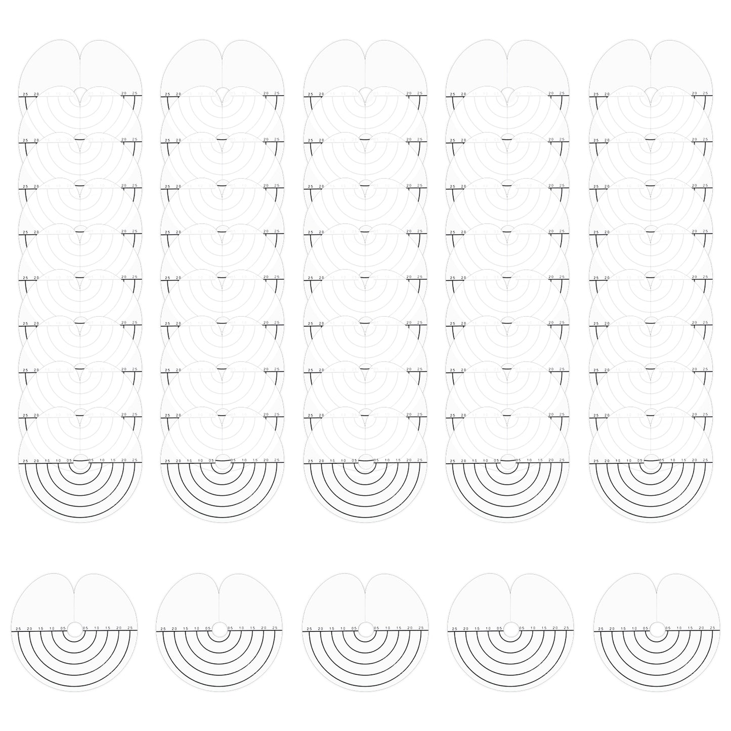 50 Pcs Heat Shield Guards for K Tip Hair Extensions Kit, KTip Extensions Tools Kit with Scale, Clear Single Hole Round Spacer Template & Fusion Glue Protector for K Tips Hair Extension Tool