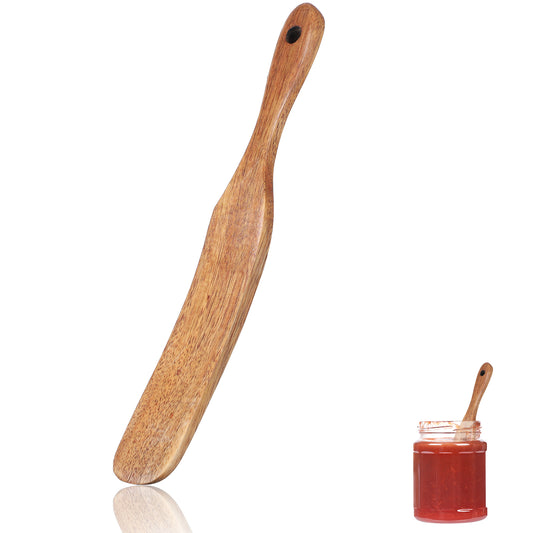 Thinp Sourdough Spatula Wood Spurtle with Hanging Hole Sourdough Starter Spatula Sourdough Stirring Stick Skinny Wooden Spurtle for Sourdough Starter Wood Bread Spatula for Cooking Spreading Baking
