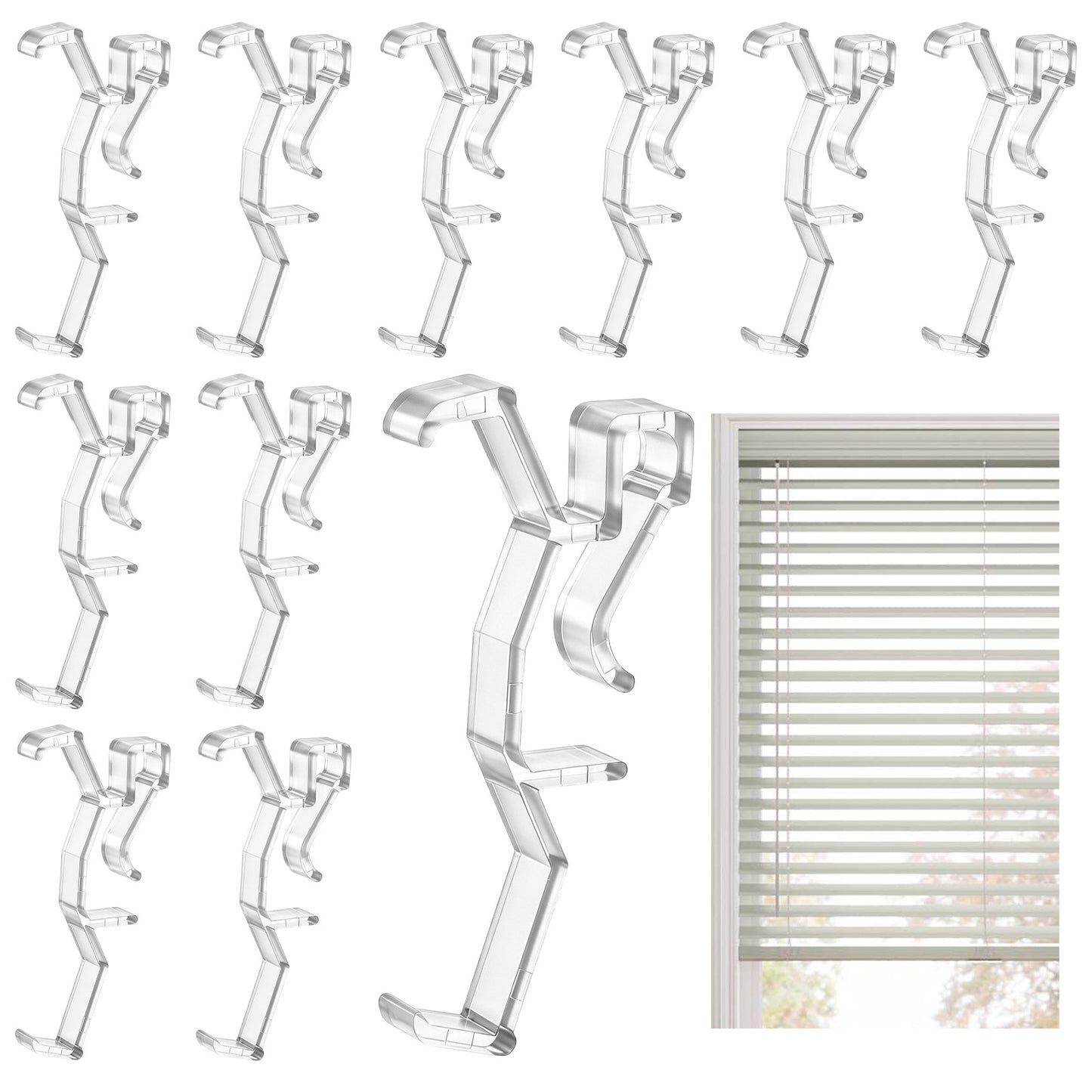 Dplolng 10 Pcs Valance Clips 2.5'' Caravan Blind Clips Clear Hidden Blind Clip Windows Blinds Mini Valance Holder Plastic Hidden Retainer Holder for Window Blinds Valances with 64mm in Width