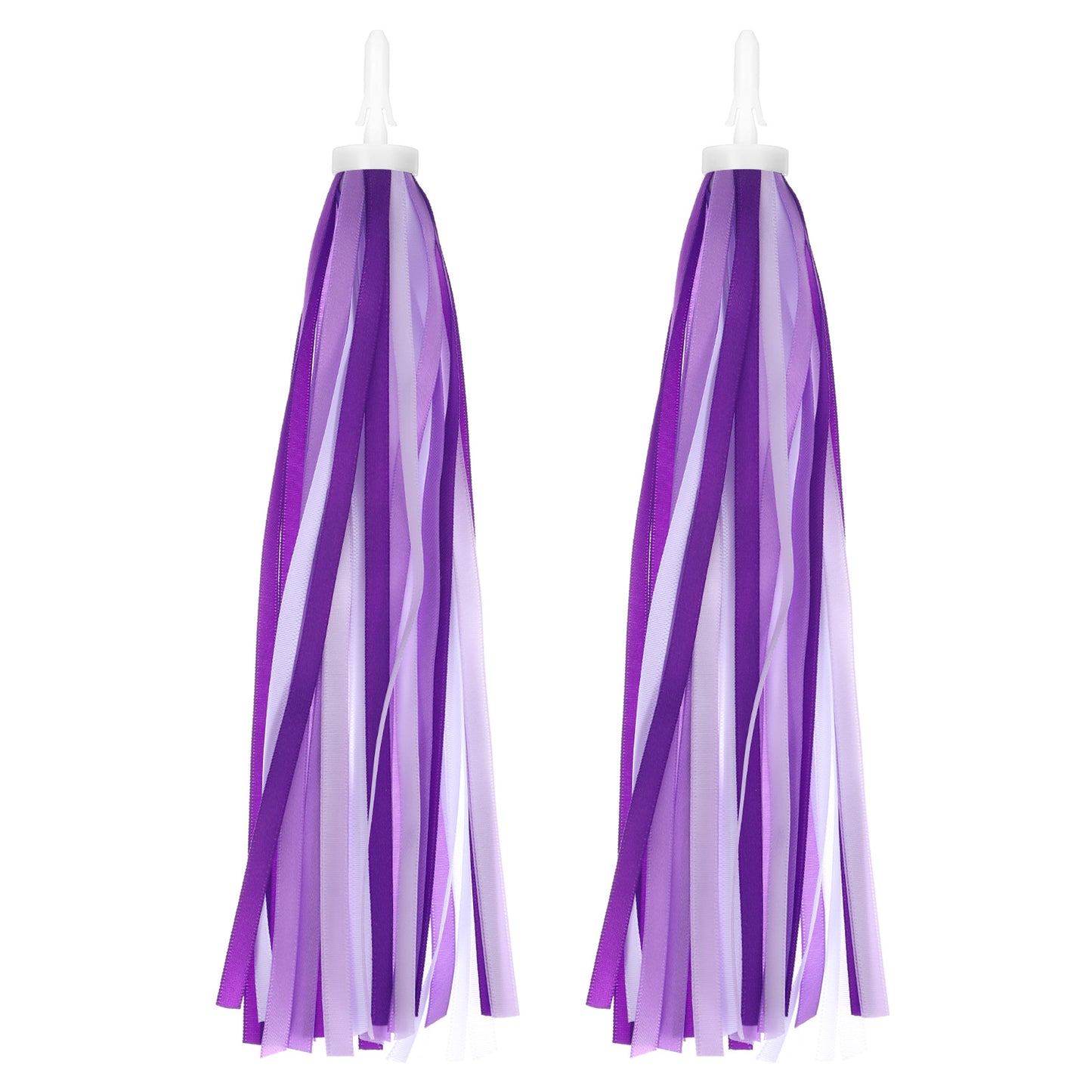 1 Pair Bike Streamers, Bike Tassels for Kids Handlebar Streamers child Bikes Accessories Handle Bar Grips Accessories Scooter Bicycle for Girls and Boys(Purple White)