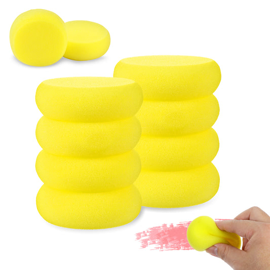 10 Pcs Paint Sponge,Big Grout Sponge,Art Round Sponges for Face Painting Soft Pottery Sponges for Clay Craft Face Painting for Watercolor Art Crafts Ceramics Artist (3inch Yellow)