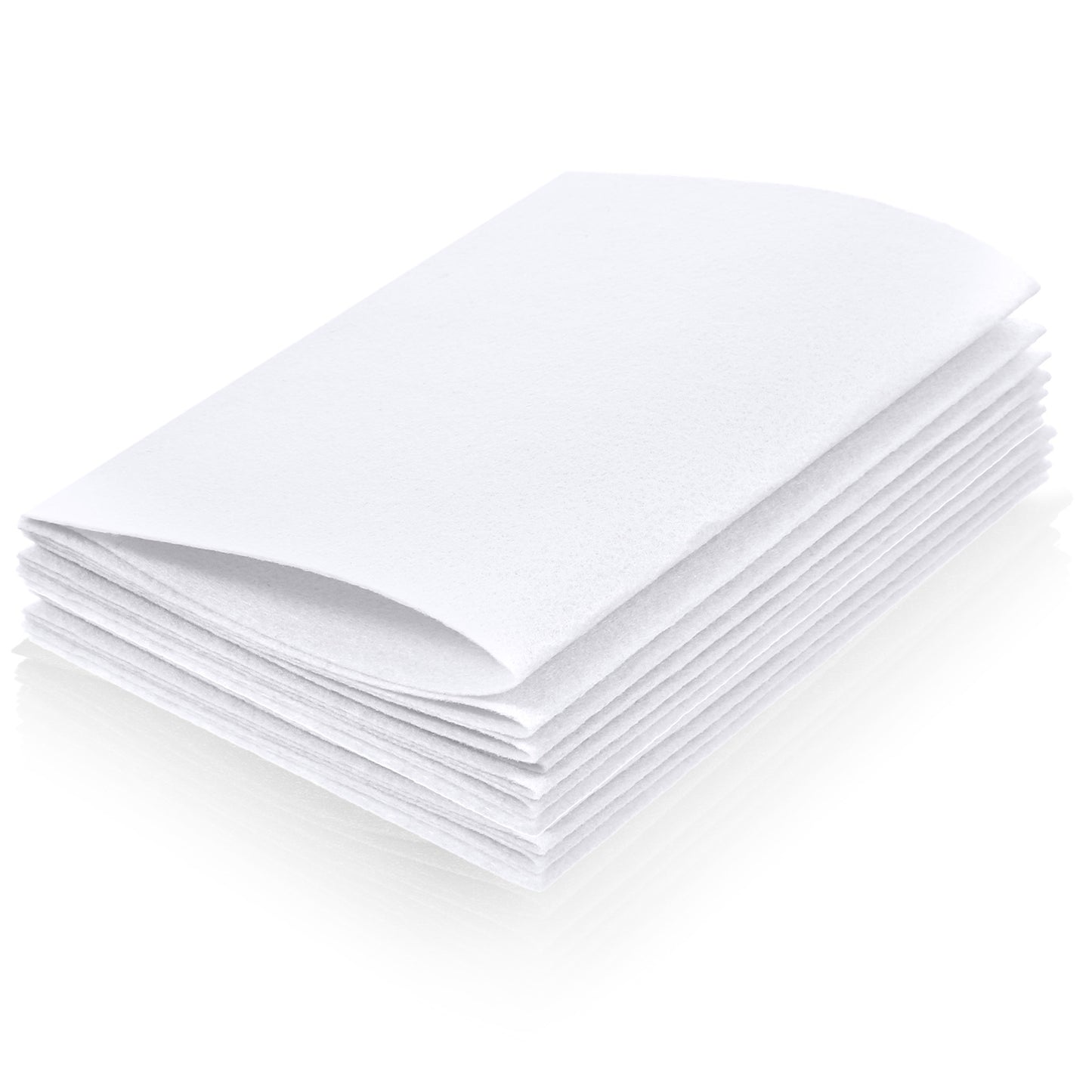 10 Pcs White Felt Sheets, 8" X 12" Soft Felt Fabric 1.4mm Thick for Crafts, Wool Felts Sheet for Crafts Sewing Quilting Project Patchwork