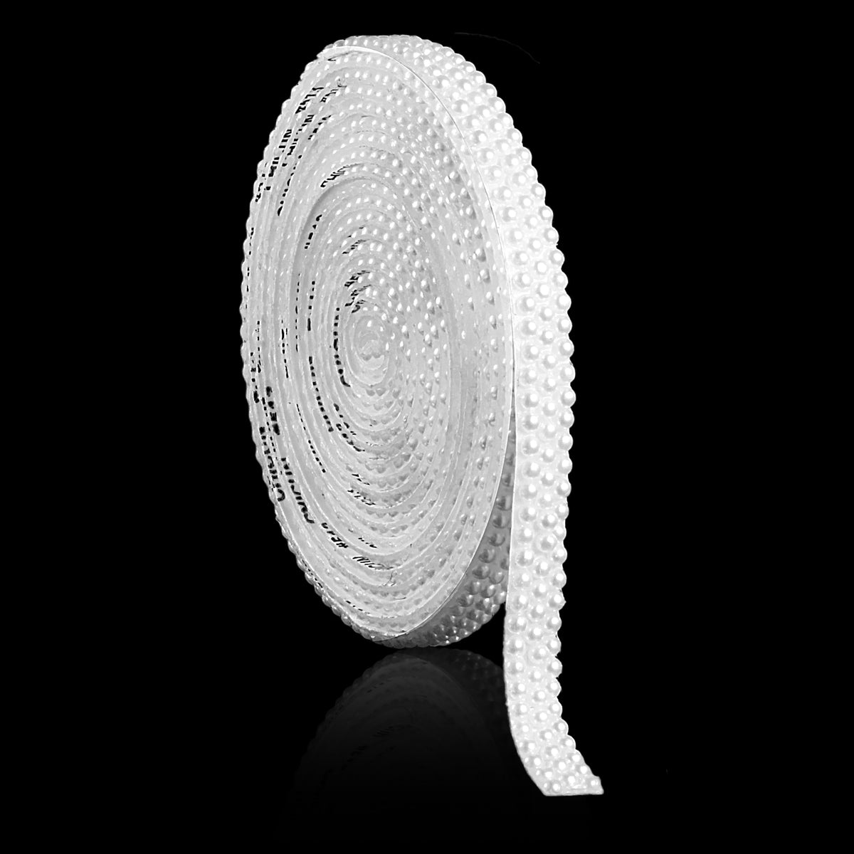 3 Yards Self Adhesive Pearl Ribbon, 3 Rows Pearl Rhinestone Strips for Crafts, Bling Pearls Stickers for Wedding Gift Wrapping, Rhinestone Tape for DIY Decoration