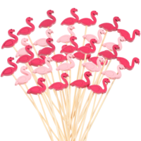 100 Pack Flamingo Cocktail Picks, 4.7-Inch Flamingo Toothpicks for Appetizers Cake Dessert Food Fruit, Flamingo Fancy Toothpicks Decor for Luau, Hawaiian Beach, and Holiday Party Supplies