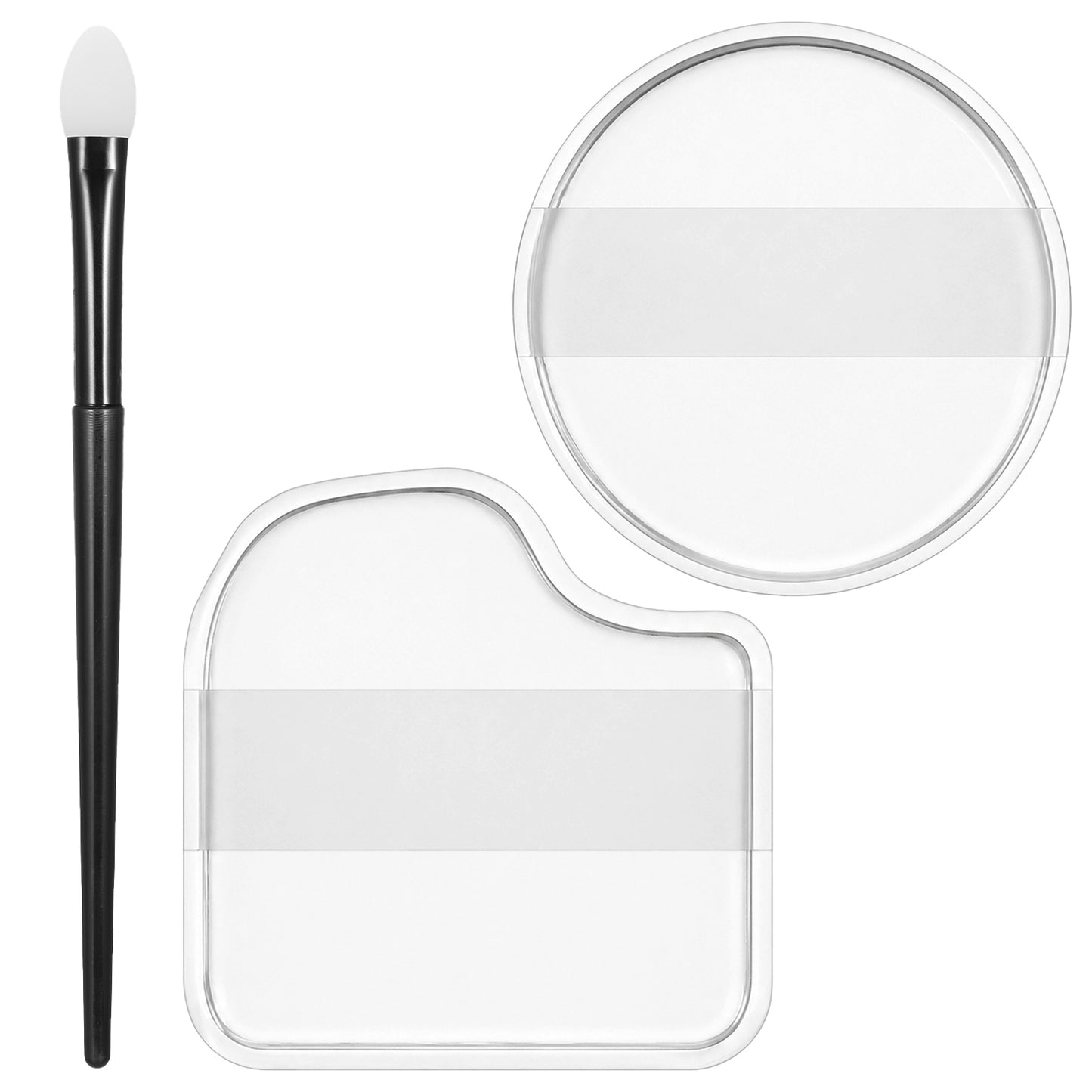 3Pcs Silicone Makeup Sponge with Detail Brush, Clear & Non-Absorbent Jelly Makeup Applicator Washable Silicone MakeupBlending Reusable Foundation Applicator for Foundation, Concealer, Blush