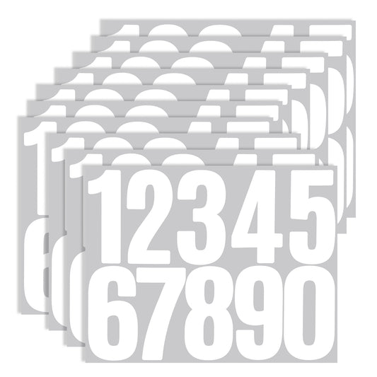 YQQYG 100 PCS Stick on Numbers White, 3 Inch 0-9 Vinyl Number Stickers, Bin Numbers for Wheelie Bins, Self Adhesive Waterproof Number Stickers for Wheelie Bins Door Residence Address