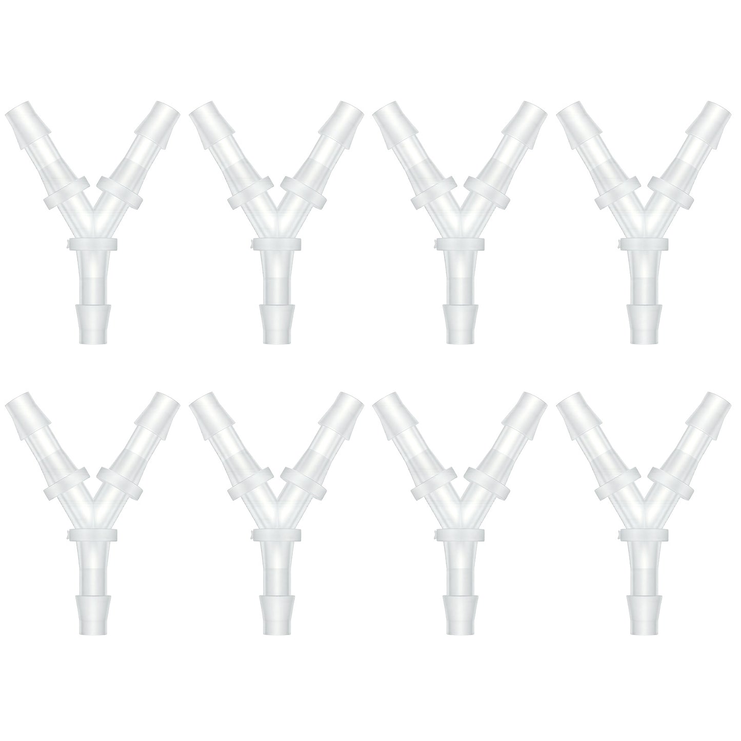 8 Pcs Y-Shaped Plastic Aquarium Air Tubing Splitter Connectors, 3/16" Aquarium Air Pump Accessories, Anti-Shedding Barbed Aquariums Tubing Connectors for Fish Tank Oxygenation and Multi-Tank Use