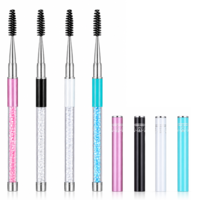 Azefnuhk 4 Pieces Eyebrow Brush with Cap, Reusable Mascara Spoolies Lash Wands Applicator Brow Lash Brush Set for Natural Look, Travel-Friendly