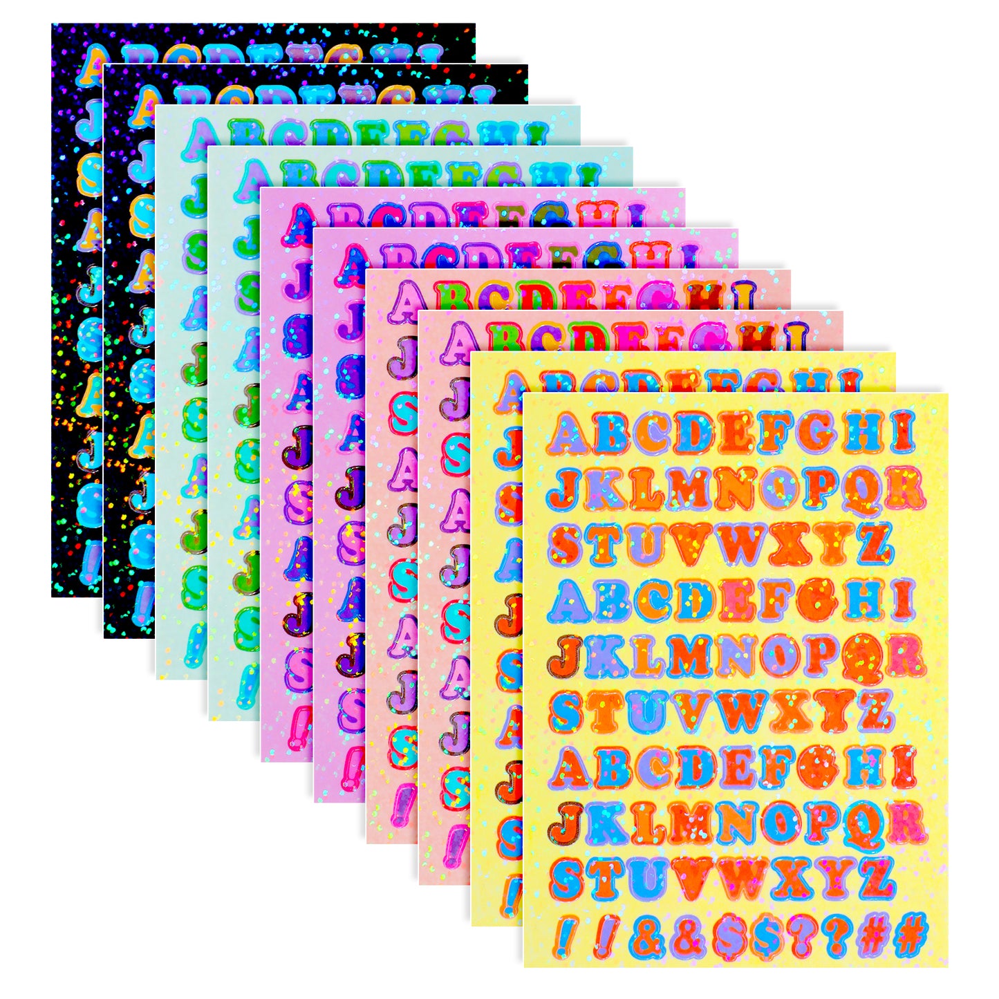 10 PCS Letter Stickers, Colorful Alphabet Stickers, Shiny Small Alphabet Stickers ABC Stickers, Cute Vinyl Letter Stickers, Self Adhesive Letters, Letter Stickers for Scrapbooking DIY Crafts