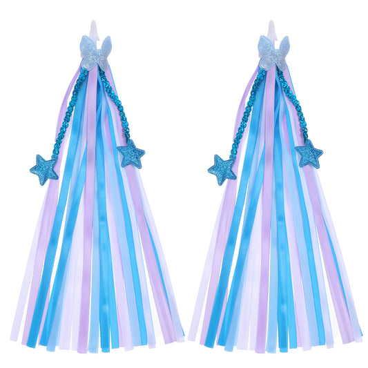 1 Pair Bike Streamers for Kids- Cute Purple Tassels for Little Girl Bike, Scooter Accessories for for Decoration, Fun Bicycle Handlebar Streamers Tassels for Girls Boys
