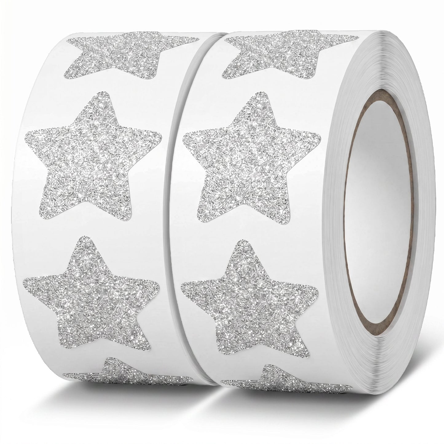 1000 Pcs Silver Star Stickers, 2 Sticker Roll Glitter Star Stickers, 1 Inch Self-Adhesive Small Stars Sticker, Removable Tiny Stars Stickerr for Business Crafts