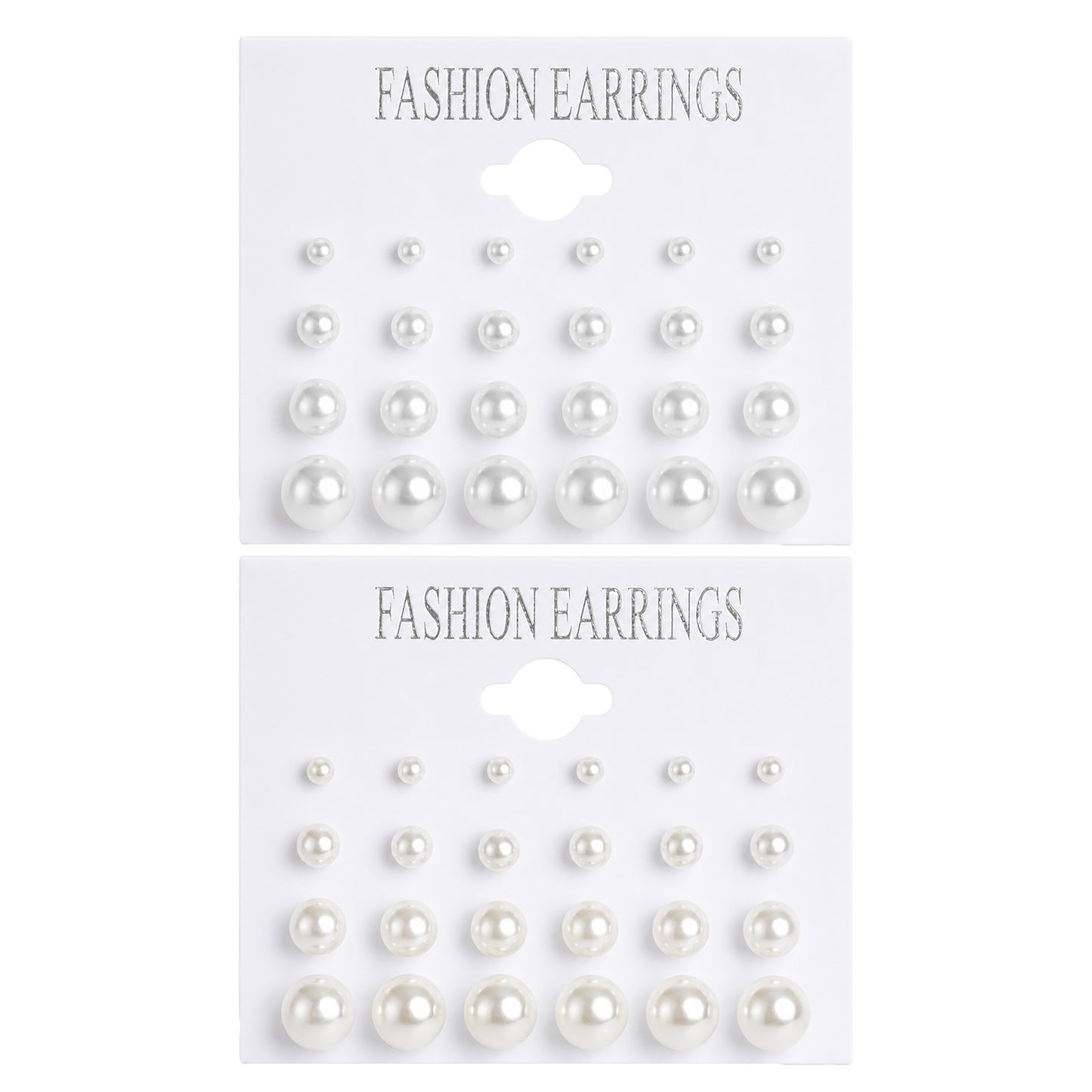 24 Pairs Pearl Stud Earrings for Women, White Faux Simulated Pearls Earrings 4 Mixed Sizes Simple Round Pearl Earring Stud for Women Birthday Wedding Daily Wear