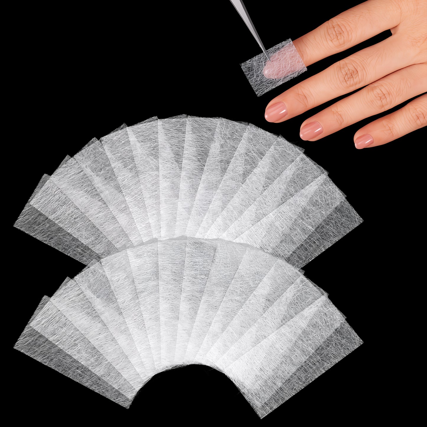Axafazup 100PCS Silk Wrap for Nails Fiberglass Nail Repair Wraps for Broken Cracked Nails, Natural Extension Reinforcement Kit, Ultra-Thin & Flexible (White)