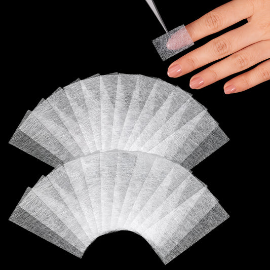 Axafazup 100PCS Silk Wrap for Nails Fiberglass Nail Repair Wraps for Broken Cracked Nails, Natural Extension Reinforcement Kit, Ultra-Thin & Flexible (White)