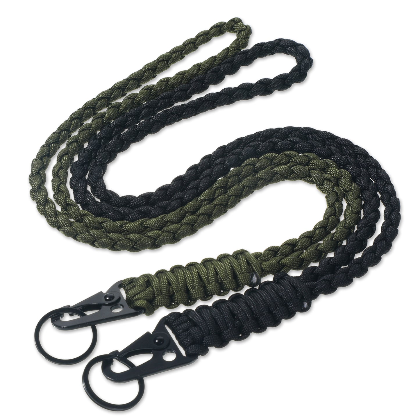 2 Pcs Heavy Duty Paracord Lanyard, Braided Neck Keychain Lanyard for Men Women Outdoor Activities Lanyards Strap with Clips for ID Card Badge Holder Camera Wallet Keys