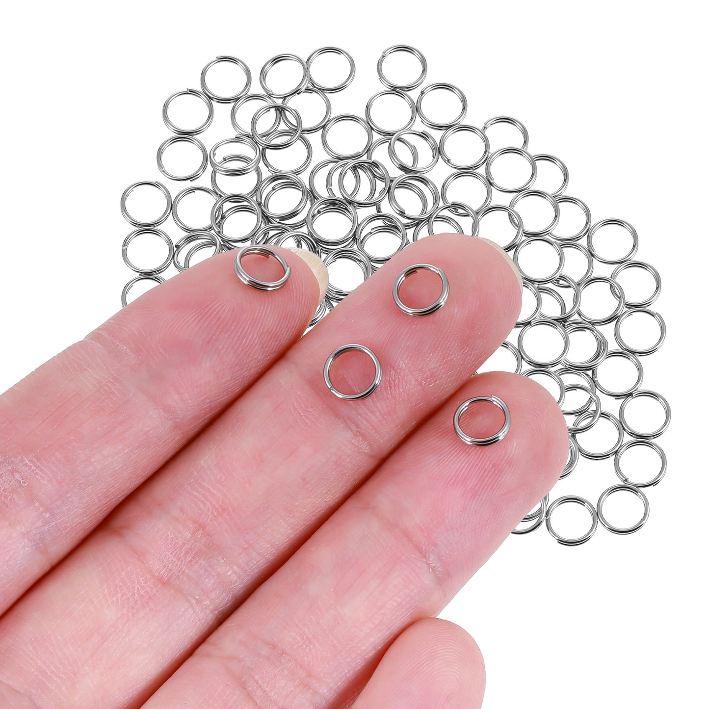 100 Pack 6mm Split Key Rings 0.23 Inches Mini Jump Rings Stainless Steel Small Split Ring for Jewelry Making with Double Loops Fit Necklaces Bracelets Earrings Crafts Ornaments DIY Arts (Silver)