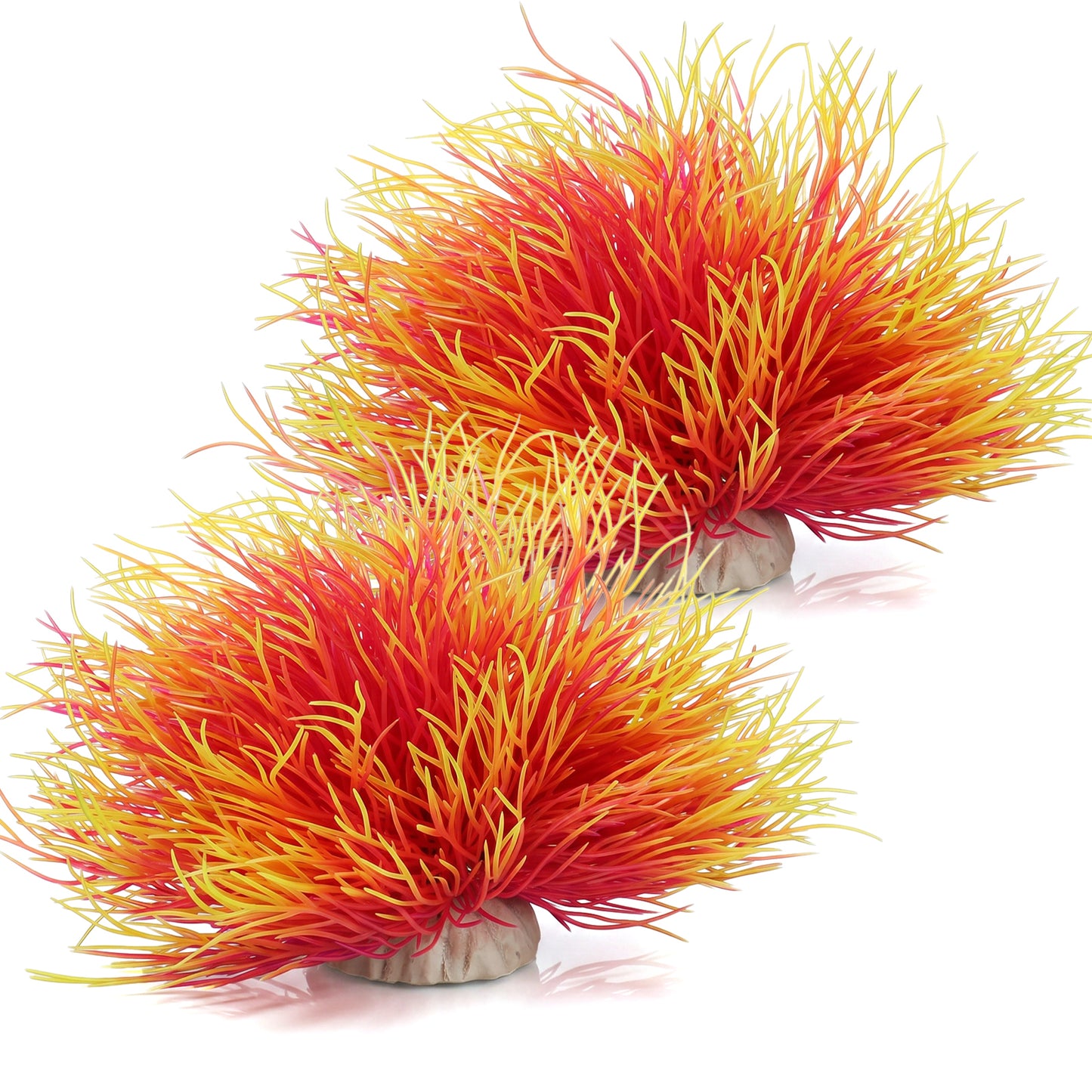 Abeillo 2pcs Artificial Aquarium Plants, Plastic Realistic Fish Tank Decor Plant Fake Natural Style Aquarium Decorations Plants Fish Tank Accessories(Pink)