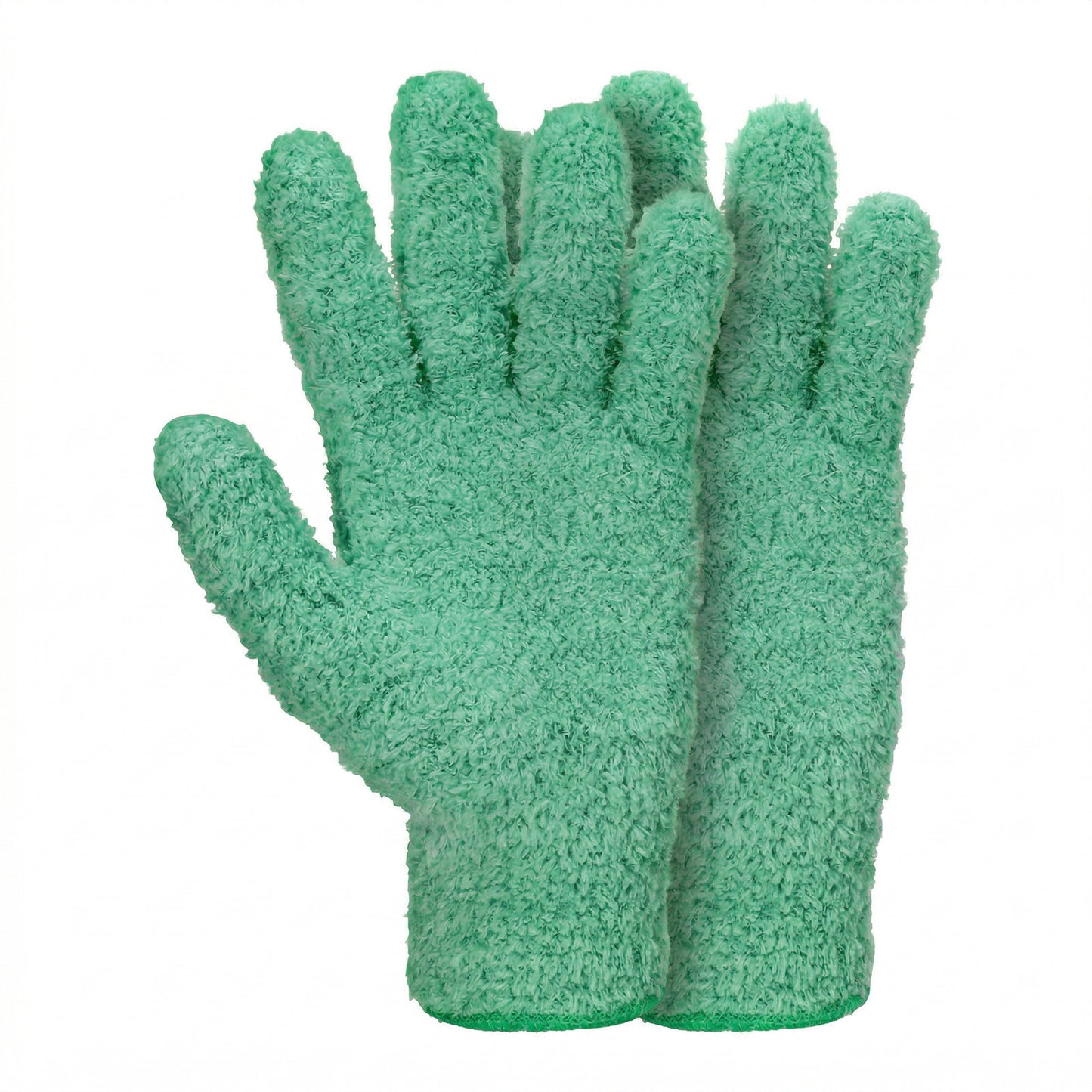 Abeillo Microfiber Gloves for Plants Dusting Cleaning, Reusable Washable Cleaning Gloves Mittens House Cars Blinds Dusting (Grass Green)