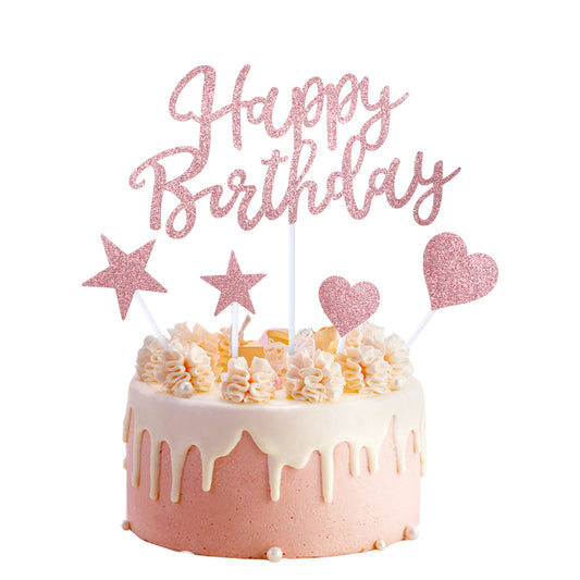 YQQYG Happy Birthday Cake Toppers, Birthday Cake Decorations Happy Birthday Cupcake Toppers for Birthday Party Decoration Ideas, Perfect Keepsake for Your Family and Friends