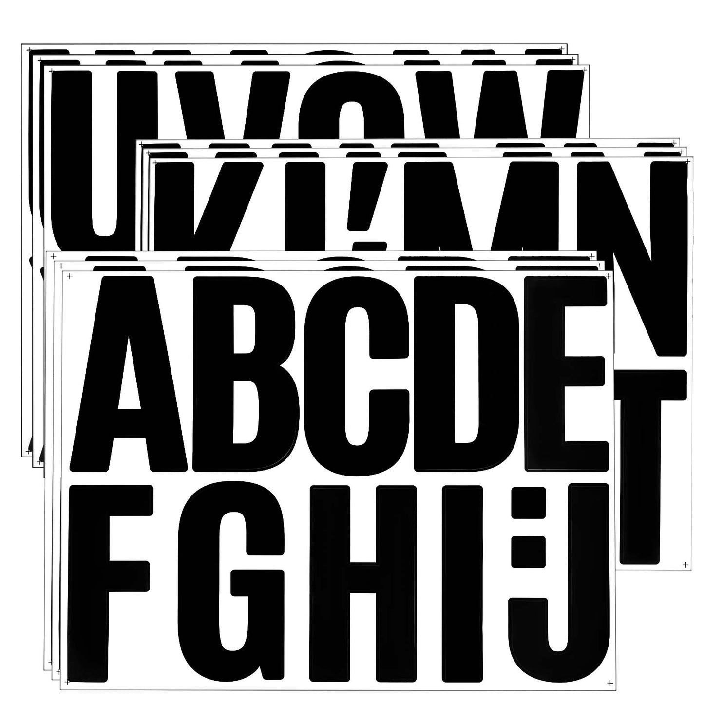 Yuomeaz 102Pcs Black Letter Stickers, 4inch Large Stick on Letters for Mailbox, Vinyl Adhesive Alphabet Stickers for Poster, Bulletin Board, House Address, Signs, Wall Decor