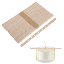 ZEYIYER 50 PCS Candle Wick Holders, Wooden Candle Wick Centering Device Multiwick Candle Wick Bars Wax Stick Clips for Candle Making