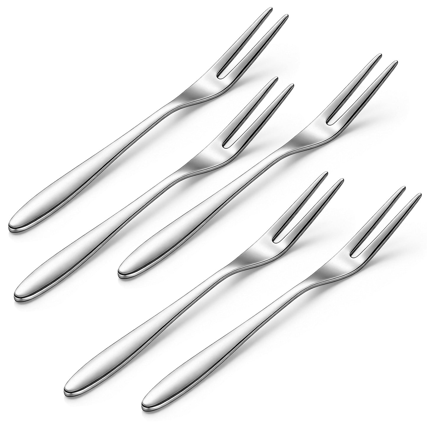 6 Pcs Stainless Steel Forks for Cocktail Small Fruit Fork for Appetizers Cute Silver Metal Forks for Parties Wedding Daily Events Dishwasher Safe
