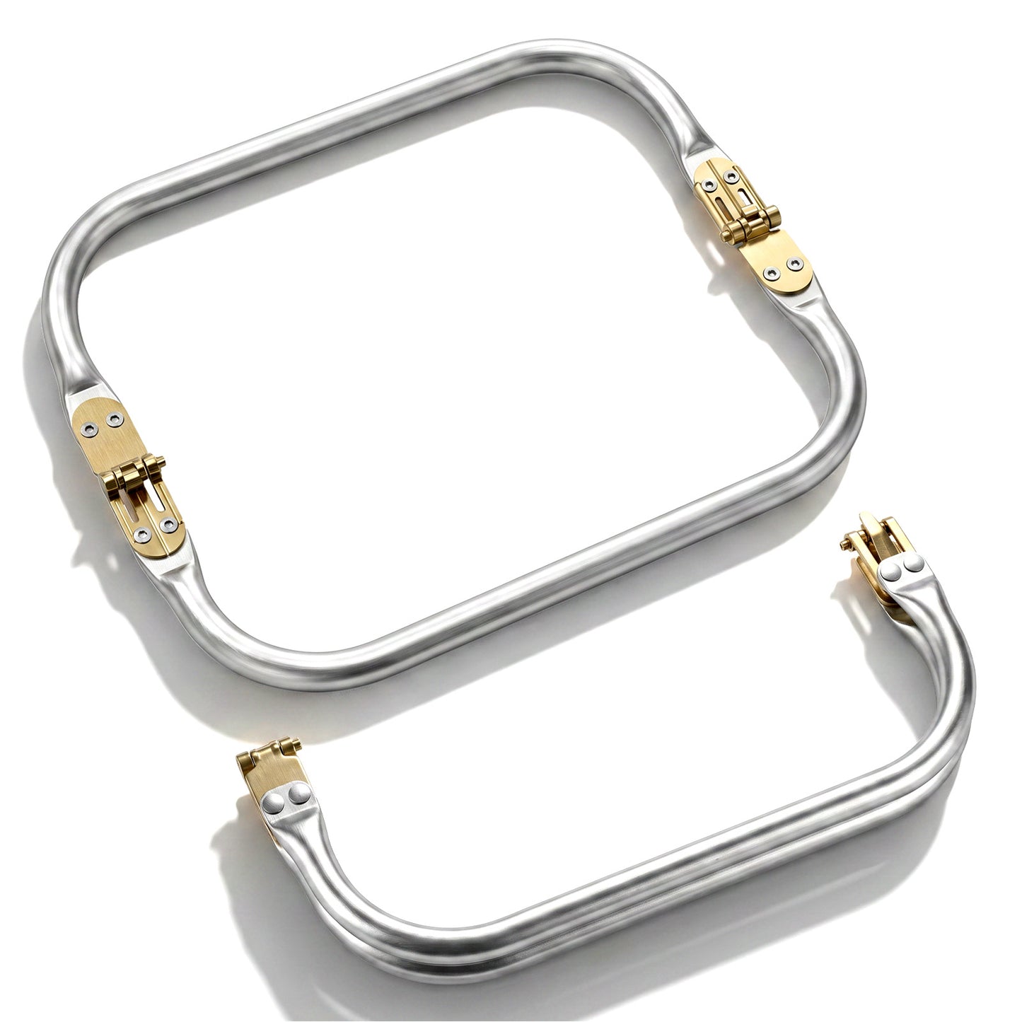2 PCS Metal Purse Frame, 8 Inch Rectangle Lock Clasp Frame for Bag Making, Kiss Lock Metal Purse Handles Hardware for Bags Making, DIY Handle Bag Clasp