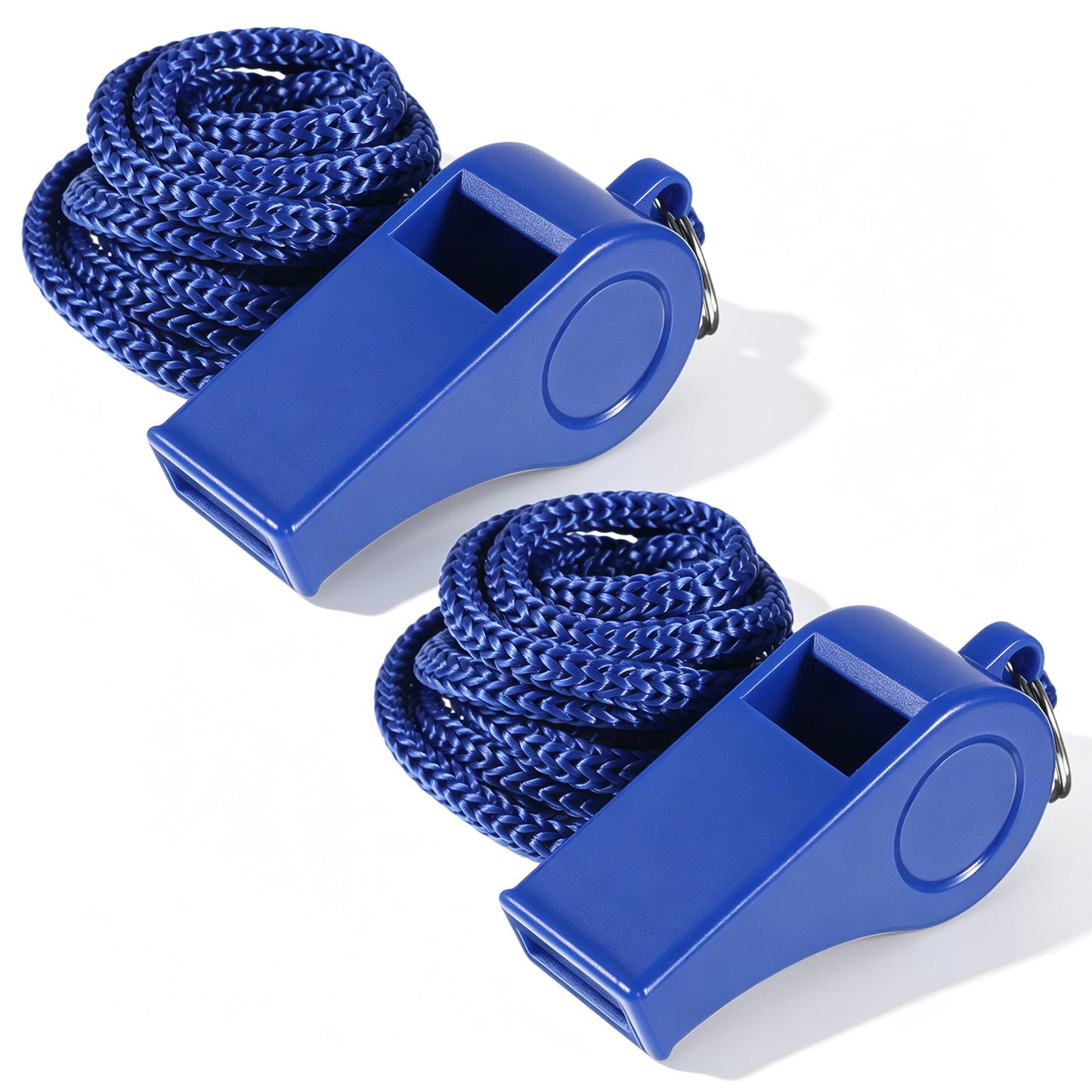Aiyorse 2 Packs Blue Whistle, Whistle for Coaches with Lanyard, Plastic Whistles for Teachers, Loud Crisp Sound Whistle, Emergency Whistle for Adults Polices Officials Sport Training Lifeguard