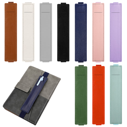 10 Pcs Elastic Pen Holder for Notebook, PU Leather Adjustable Book Strap, Book Pen Holder for Notebook Planners Binders and Books