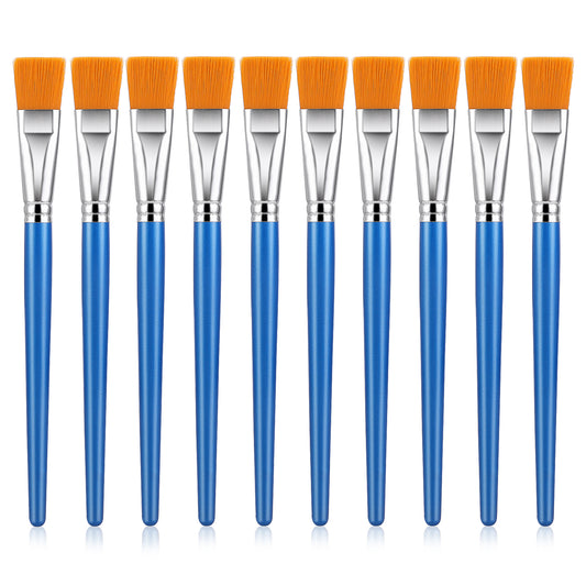 10 Pcs Flat Paint Brushes for Acrylic Painting, 1 Inch Art Paint Brushes Artist Painting Brush for Acrylic Watercolor Oil Detail Painting