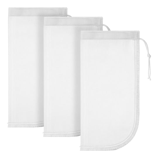 Axafazup 3 Pack 180 Micron Aquarium Filter Media Bags, 7.8x3.86in Reusable Extra Fine Mesh Filter Bags with Drawstring for Activated Carbon and Fine Resins