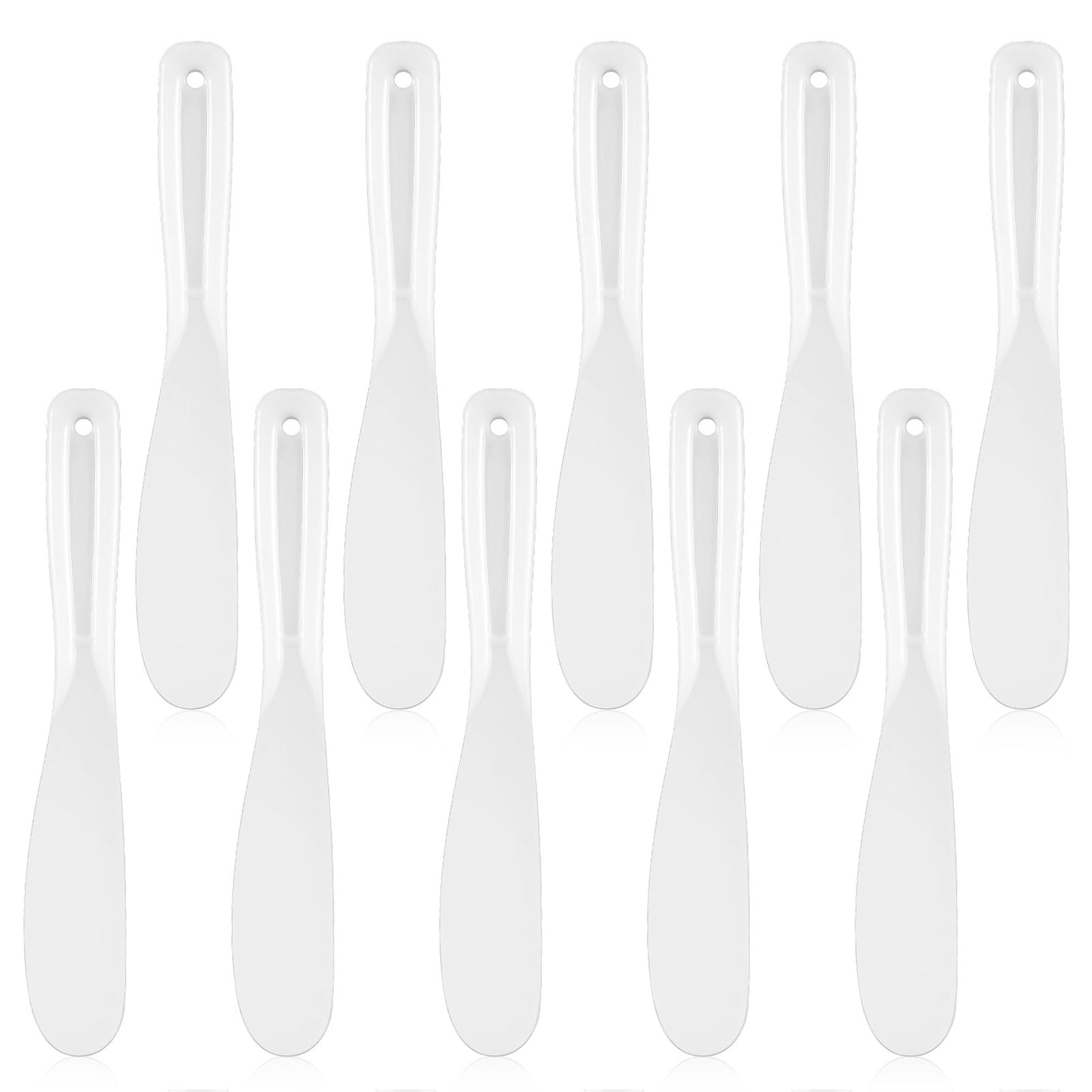 10 Pcs Plastic Cosmetic Spatula Large Makeup Spatula Plastic Facial Spatulas Body Lotion Applicator Face Mask Spatulas for Skincare and Makeup Application