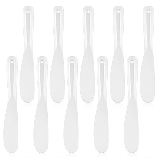 10 Pcs Plastic Cosmetic Spatula Large Makeup Spatula Plastic Facial Spatulas Body Lotion Applicator Face Mask Spatulas for Skincare and Makeup Application