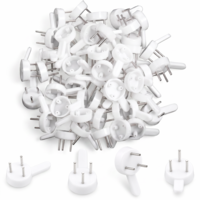 50Pcs Non-Mark Concrete Wall Hooks, 2.5 cm Invisible Nail Hangers, Non-Trace Plastic Picture Hangers for Concrete Wall, Hardwall and Drywall Hanging Picture, Artwork, Clocks