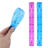 ZEYIYER 2 PCS Flexible Ruler, 12 Inch Kids Flexible Soft Bendable Rubber Rulers, Designed Purple Blue for Students Kids Classroom Office Home Supplies