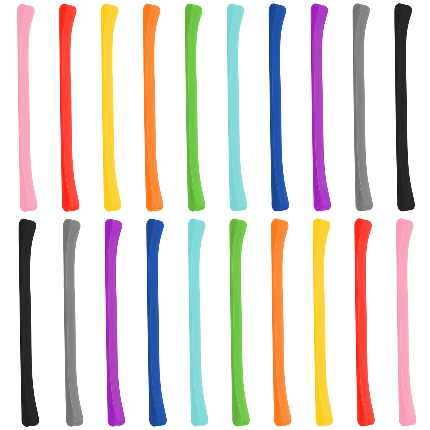 YQQYG 20 PCS Silicone Rubber Bands Colorful Elastic Rubber Wrapping Bands, Silicone Bookmark Book Straps for Books, Art, Exercise, Crab Traps, Cooking, Wrapping, Heat, Cold, UV, Chemical Resistant