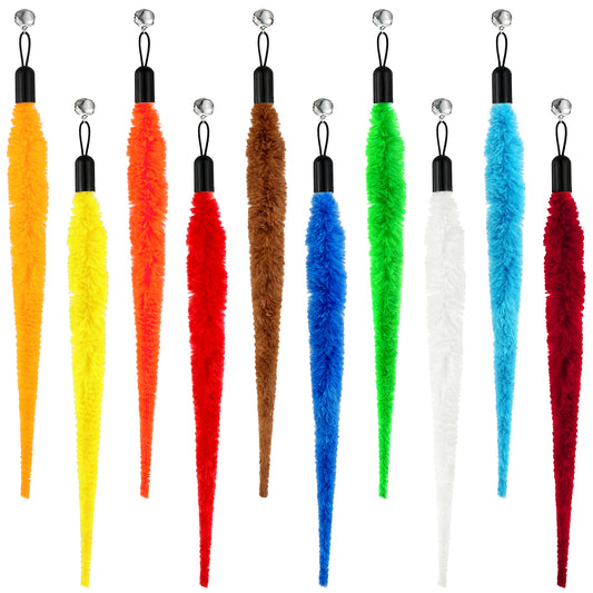 Aysatogc 10PCS Cat Worm Toy Refills, Cat Wand Replacement Worms Fuzzy Worm Toys Refill Cats Toys Interactive for Teaser Play and Chase Exercise with Kitten (Multi Colored)