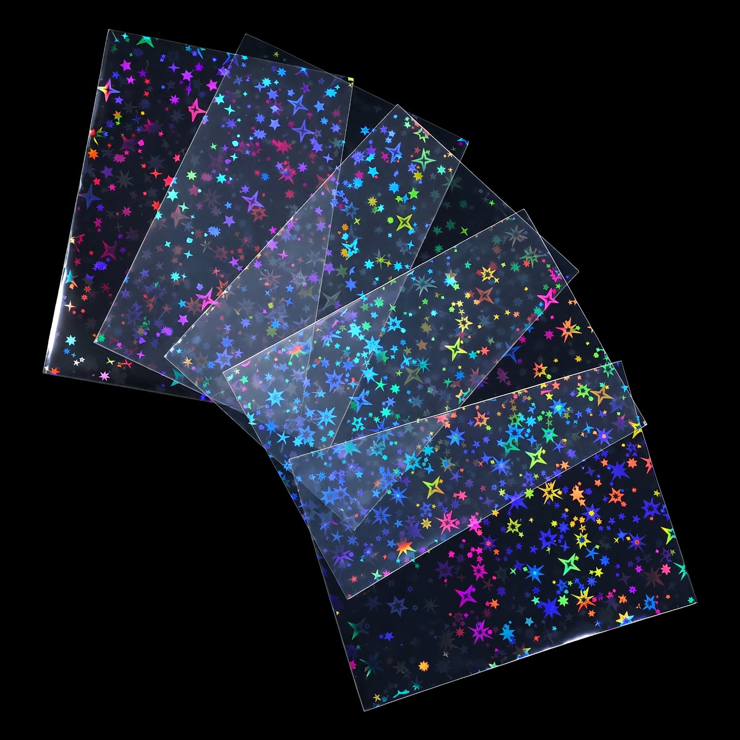 200Pcs Holographic Card Sleeves, 3.5x2.5 in Clear Photocard Sleeves, Laser Flashing Sleeve Cover, Transparent Waterproof Trading Card Protective Cover for Photocard Mini Polaroid Collectible (Star)