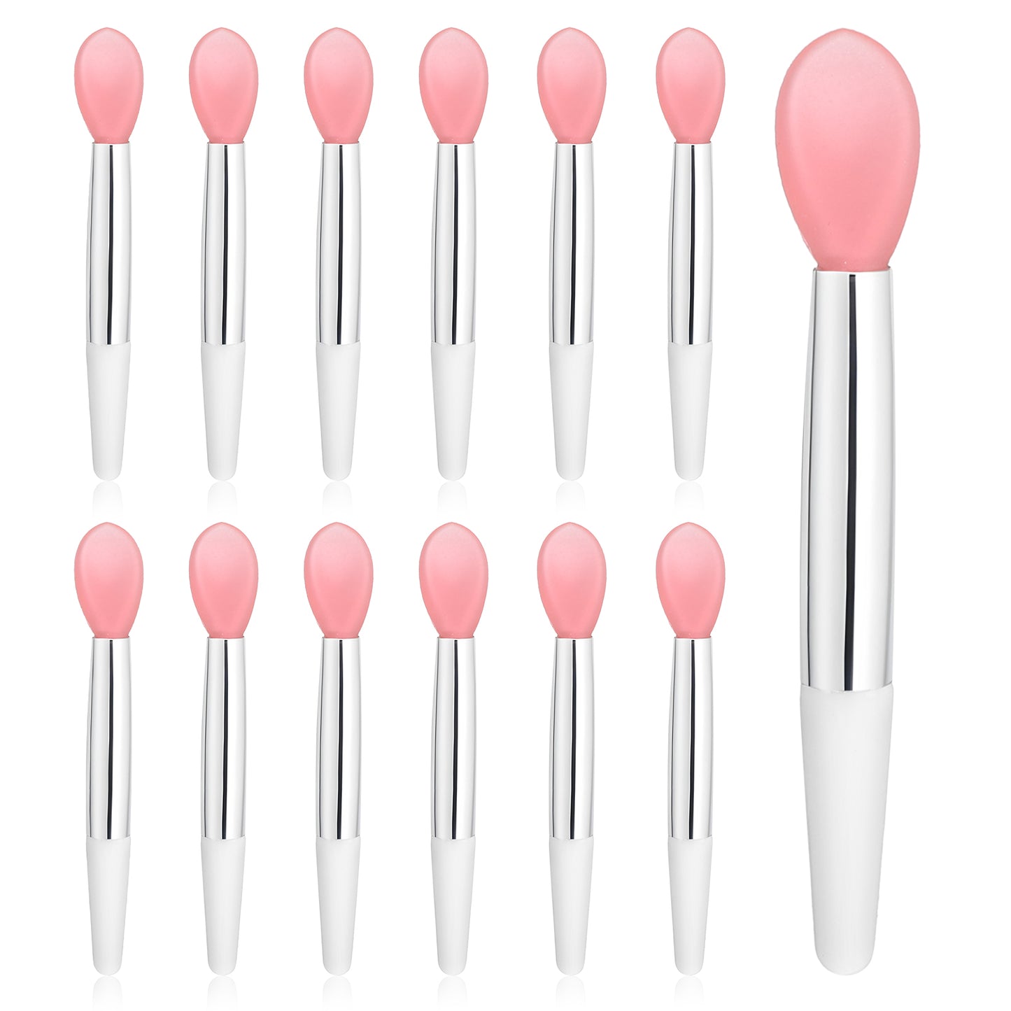 ZEYIYER 12 Pcs Lip Mask Applicator, Silicone Lip Brushes Tool, Makeup Lip Gloss Applicator Wands for Beauty, Balm, Lipstick, Eyeshadow