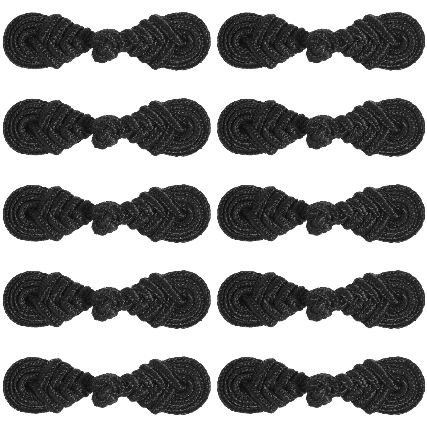 10 Pcs Frog Closures for Clothing, Black Chinese Frog Closures Chinese Closure Buttons Handmade Sewing Exquisite Sewing Buttons for Clothing Dress Cloak Coats