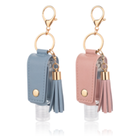 ZEYIYER 2 PCS Hand Sanitizer Holder Keychain, 1oz/30ml Hand Sanitizer Travel Size Keychain, Hand Sanitizer Keychain Hand Sanitizer Bottles Empty Holder for Lotion Liquid Soap Shampoo Blue Pink