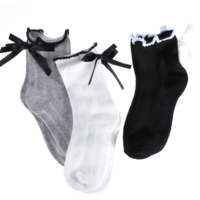 Aysatogc 3 Pairs Ruffle Socks Women, Ruffle Frilly Socks Soft Breathable Cotton Frilly Ankle Socks Soft Knit Lolita Princess for Women Girls