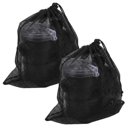 Aysatogc 2 Pcs Large Pump Barrier Bag, Pond Pump Cover Filter Bag Black Media Nylon Mesh Bag for Outdoor Water Ponds, Garden, Swimming Pool Filters (18.5”x18.5”)