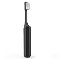 Travel Toothbrush,Soft Bristle Folding Toothbrush, Portable Foldable Tooth Brush with Detachable Heads for Camping Business Trip Holiday School Travel(Black)